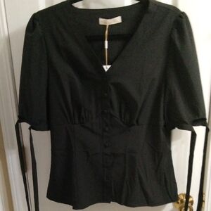 Chic Black Button-Up Women's Blouse